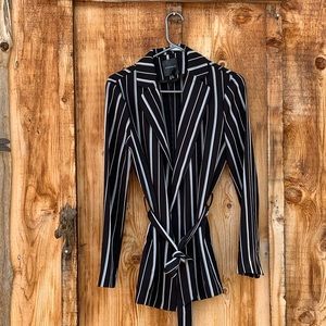 Kimono style pinstripe blazer